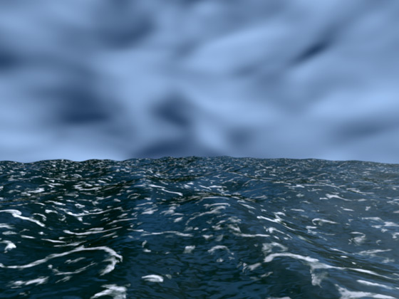Каким способом изобразить хаотично движущиеся морские волны с реальной трансформацией водной поверхности?